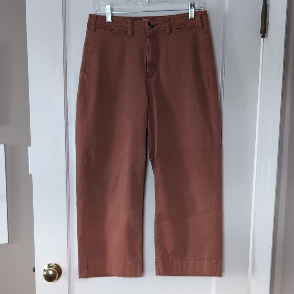 Sonoma Women's Wide Leg Crop Chinos, 8p, Cinnamon Color